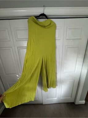 Free People Wide-Leg Lime Green Jumpsuit